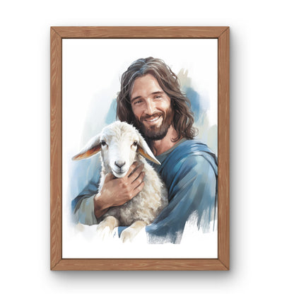Good Shepherd Jesus Fine Art Print | Jesus Painting | The Living Christ | Christian Decor | Christian Painting | Lost Sheep Painting