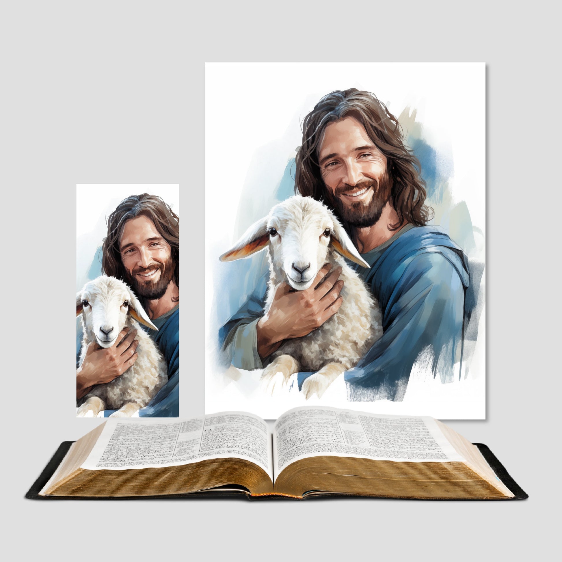 Good Shepherd Jesus Fine Art Print | Jesus Painting | The Living Christ | Christian Decor | Christian Painting | Lost Sheep Painting