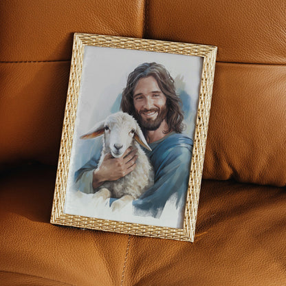 Good Shepherd Jesus Fine Art Print | Jesus Painting | The Living Christ | Christian Decor | Christian Painting | Lost Sheep Painting