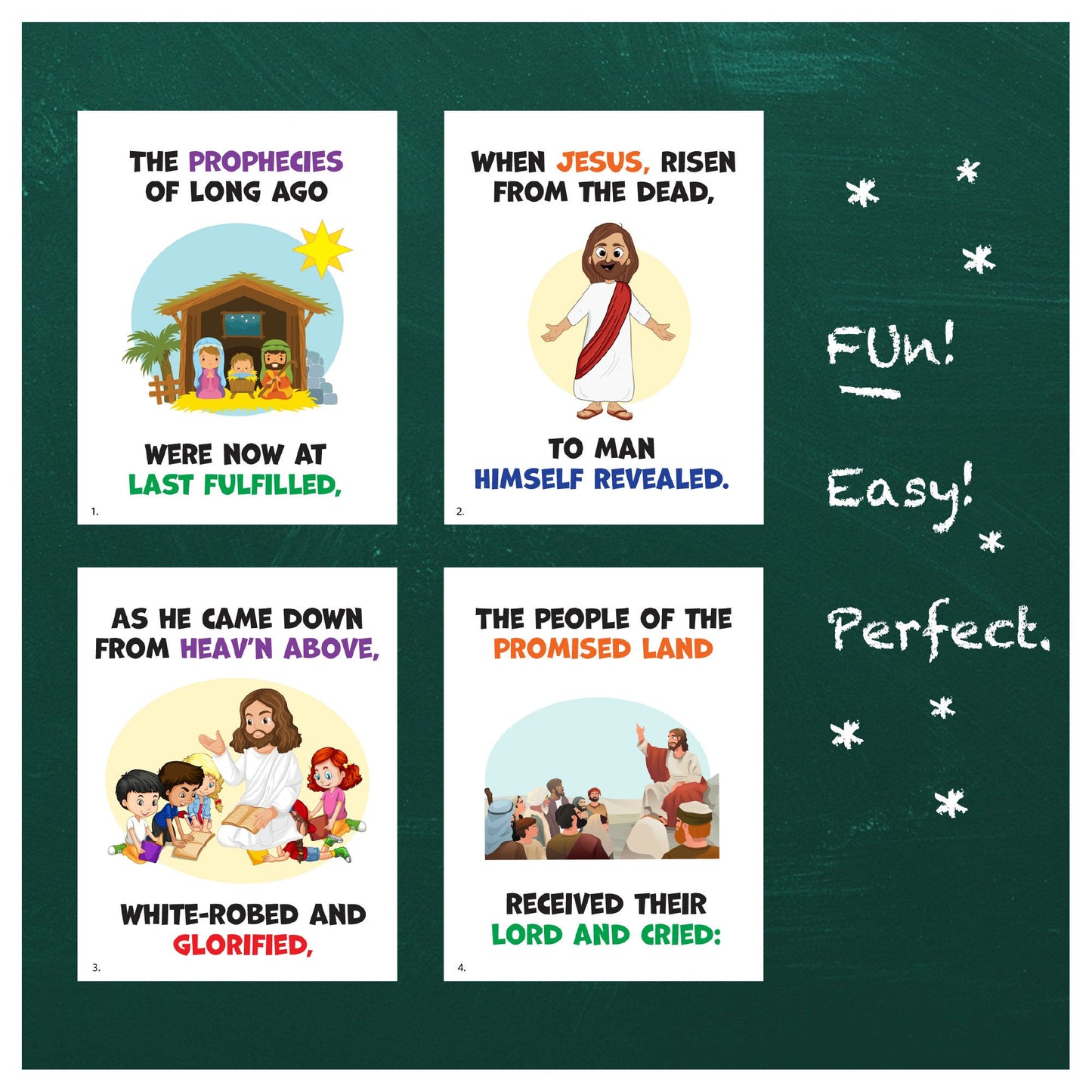Easter Hosanna | Singing Time Flipchart for LDS Primary Come, Follow Me