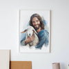 Good Shepherd Jesus Fine Art Print | Jesus Painting | The Living Christ | Christian Decor | Christian Painting | Lost Sheep Painting