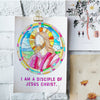 I Am a Disciple of Christ Stain Glass Watercolor Craft and Coloring Template 2024 LDS Young Women | Printable Poster Craft for Young Women