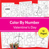 Valentines Day Color By Number | Kids Valentine Coloring Sheets | Instant Download | Custom Paint By Number Kit | Valentine's Games For Kids