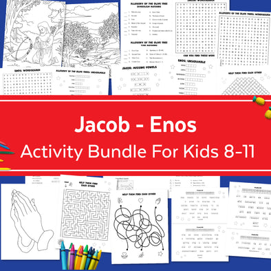 Jacob Enos Book of Mormon Activity Bundle for kids 8-11 | LDS Come Follow Me 2024 | April Primary 2024