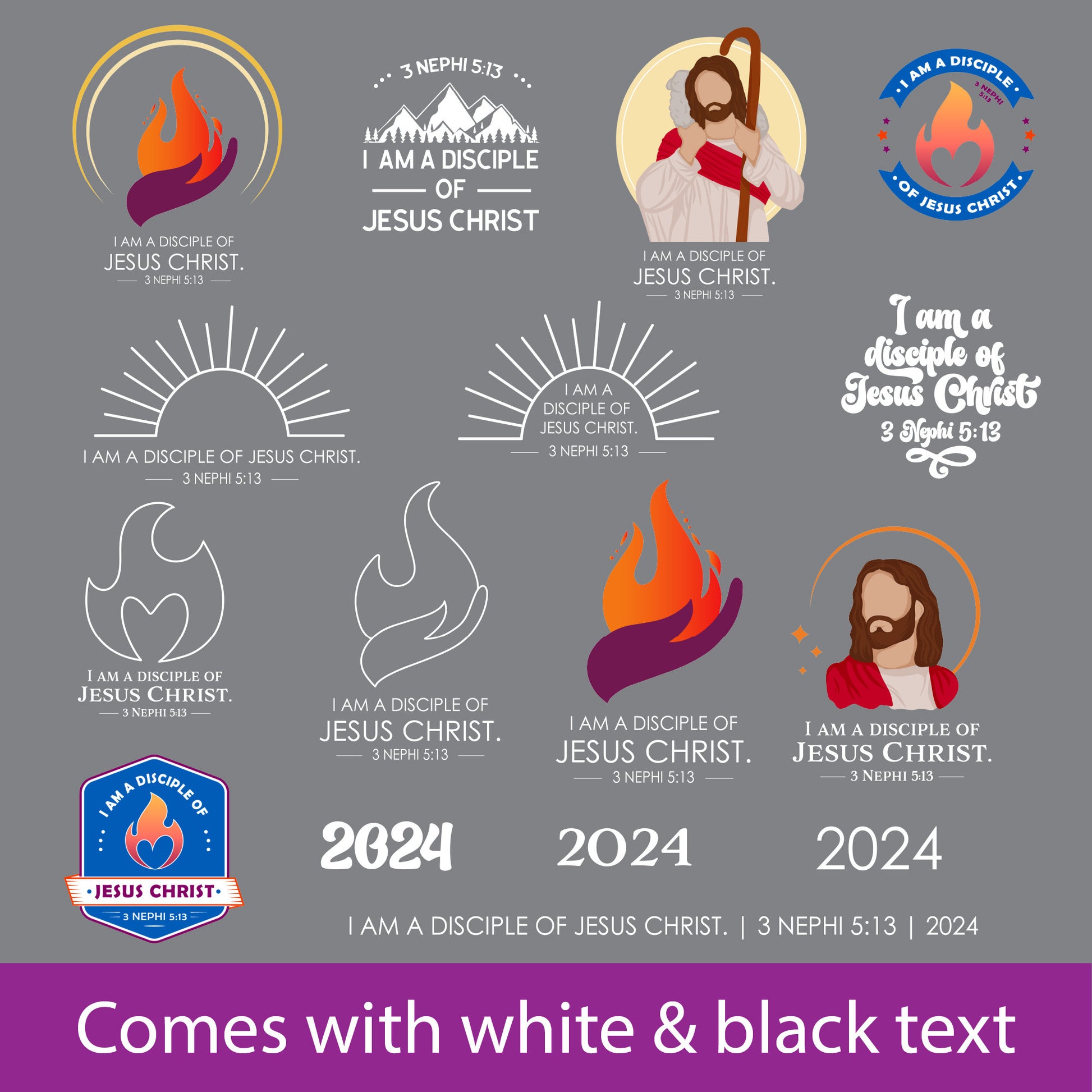 Youth Theme 2024 LDS Logos in SVG and PNG | 3 Nephi 5:13 | I am a Disciple of Jesus Christ | lds Trek | lds Girls Camp | Digital Download