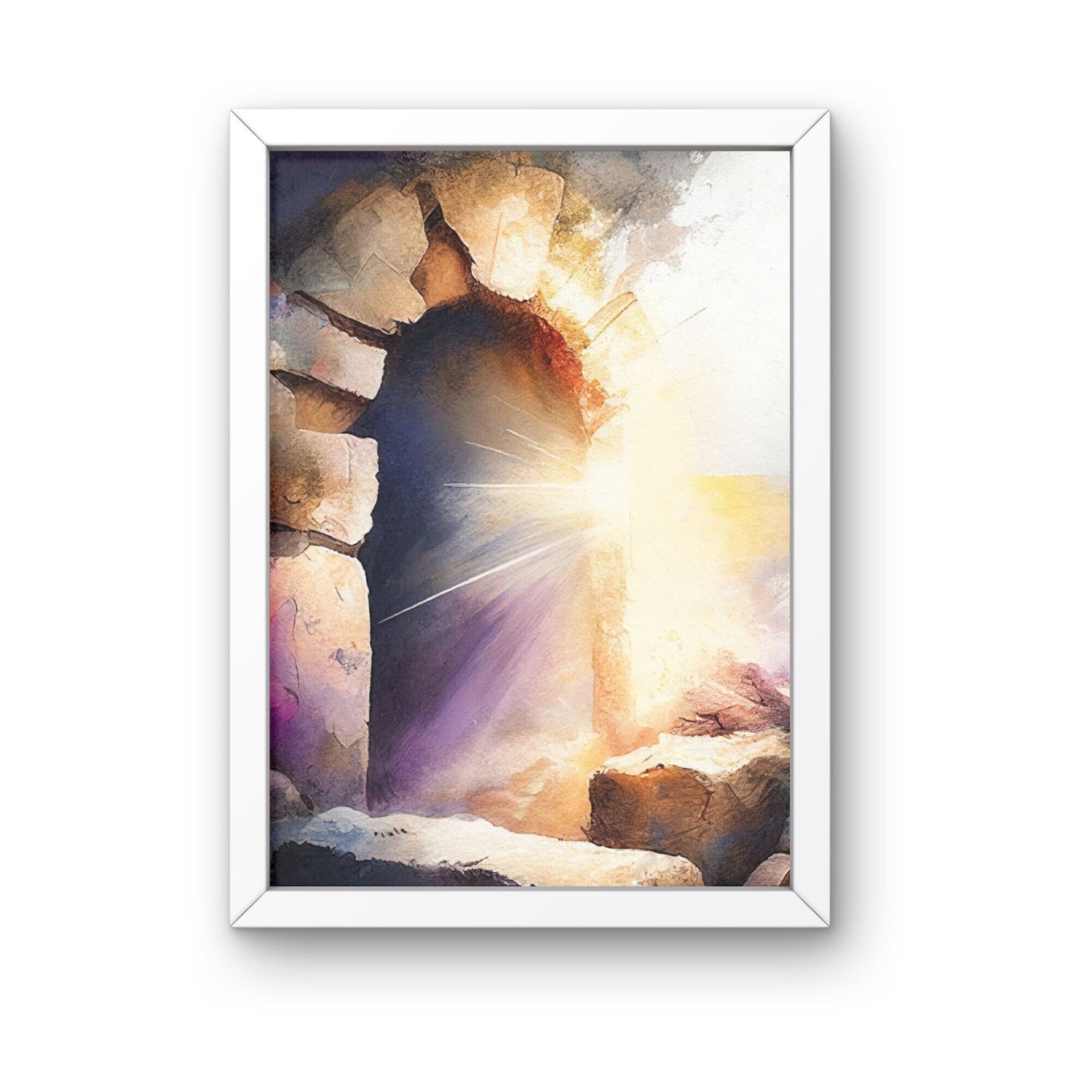 Easter Wall Art | The Tomb Is Empty | Jesus Leaving the Garden Tomb | Christian Art | The Resurrected Lord | Come and See
