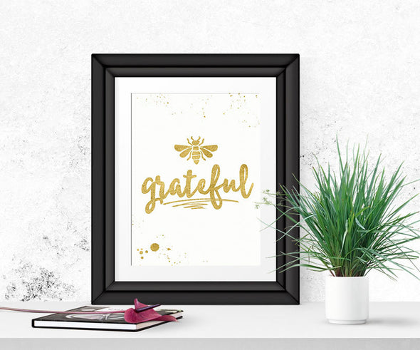 Be Grateful Wall Art, Gratitude Art, Digital Download,  Thanksgiving