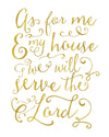 As For Me & My House We Will Serve the Lord Wall Art; Bible Print Art; Scripture Printable; Instant Download Home Decor